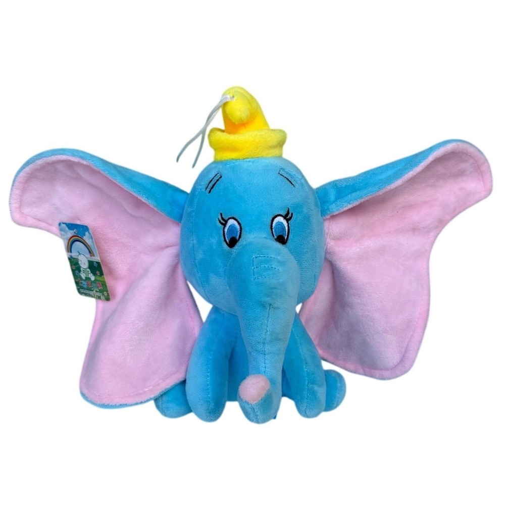 Bright Blue Plush Elephant Dumbo Style‎ Suction Cup Toy 9.5 Inch
